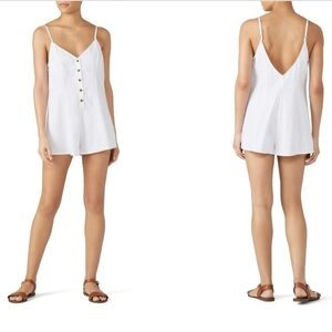 Show me your Mumu White Remy Romper Size Small Linen Jumpsuit Open Back